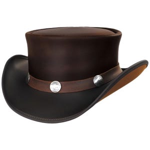 Leren hoed Buffalo Five Cent Band handgemaakte cilinderhoed lederen steampunk cilinderhoed gotische hoed Victoriaanse hoed cowboy Halloween-hoed cadeau voor mannen