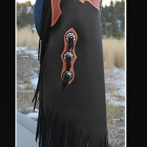 Hand Made Cowboy Chaps Leather Unisex Chap Cowgirl Pants Long Chap Rodeo Style Ranch Wear Equesterian Pants Wear Gift For Women,Gift For Men