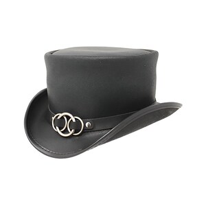 Lederen hoed ring klinknagel band handgemaakte cilinderhoed lederen steampunk cilinderhoed gotische cilinderhoed Victoriaanse hoed cowboyhoed halloween hoed cadeau voor mannen