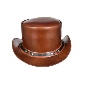 Leren hoed schedels klinknagel band handgemaakte cilinderhoed lederen steampunk cilinderhoed gotische cilinderhoed Victoriaanse hoed cowboyhoed Halloween hoed cadeau voor mannen
