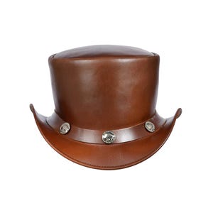 Leren hoed Buffalo Five Cent Band handgemaakte cilinderhoed lederen steampunk cilinderhoed gotische hoed Victoriaanse hoed cowboy Halloween-hoed cadeau voor mannen