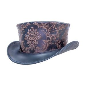 Leren hoed Victoria Flower Crown handgemaakte hoge hoed lederen steampunk hoge hoed gotische hoge hoed Victoriaanse cowboy Halloween hoed cadeau voor mannen