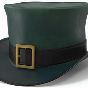 Leren hoed gesp riem band handgemaakte cilinderhoed lederen steampunk cilinderhoed gotische cilinderhoed Victoriaanse hoed cowboyhoed Halloween hoed cadeau voor mannen