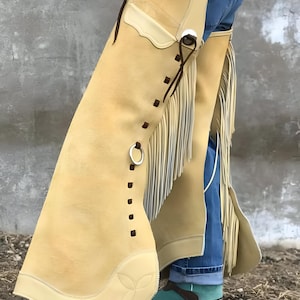 Hand Made Cowboy Chap Leather Chap Cowgirl Pants Long Rodeo Chap Style Ranch Wear Chap Equesterian Pant Wear Gift For Women,Gift For Men