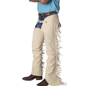 HandMade Cowboy Short Chinks Chap Leather Unisex Chap Cowgirl Pants Chaps Rodeo Style Ranch Equesterian Pants Gifts For Women, Gifts For Men