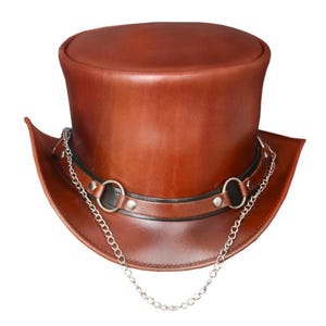 Leren hoed schedels klinknagel band handgemaakte cilinderhoed lederen steampunk cilinderhoed gotische cilinderhoed Victoriaanse hoed cowboyhoed Halloween hoed cadeau voor mannen