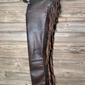 Hand Made Cowboy Distress Brown Chinks Chap Leather Unisex Chap Cowgirl Pants Chaps Rodeo Style Equesterian Gifts For Women, Gifts For Men
