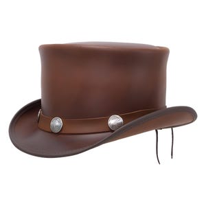 Leren hoed Buffalo Five Cent Band handgemaakte cilinderhoed lederen steampunk cilinderhoed gotische hoed Victoriaanse hoed cowboy Halloween-hoed cadeau voor mannen