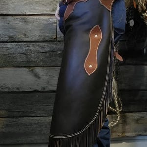 HandMade Cowboy Short Chinks Chap Leather Unisex Chap Cowgirl Pants Chaps Rodeo Style Ranch Equesterian Pants Gifts For Women, Gifts For Men