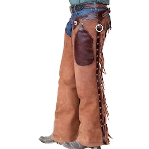 Hand Made Cowboy Chap Leather Chap Cowgirl Pants Long Rodeo Chap Style Ranch Wear Chap Equesterian Pant Wear Gift For Women,Gift For Men