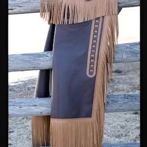 Crafted Cowboy Long Chap Suede Leather Unisex Chap Cowgirl Pants Chaps Rodeo Style Ranch Equesterian Wear Gifts For Women, Gifts For Men
