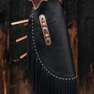 HandMade Cowboy Short Chinks Chap Leather Unisex Chap Cowgirl Pants Chaps Rodeo Style Ranch Equesterian Pants Gifts For Women, Gifts For Men