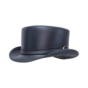 Leren hoed kant gesp band handgemaakte hoge hoed lederen steampunk cilinderhoed gotische cilinderhoed Victoriaanse hoed cowboyhoed Halloween hoed cadeau voor mannen