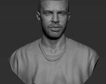Drake-buste, sculptuur van muzikant en rapper
