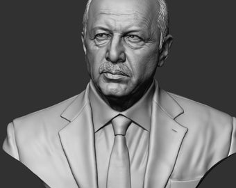 Buste van Recep Erdogan, president van Türkiye Sculpture