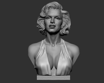 Bust of Marilyn Monroe, American Actress Sculpture