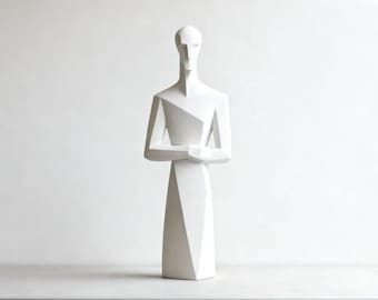 Geometrische wachtersfiguur sculptuur