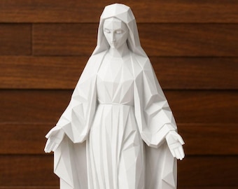 Geometrisch Mariabeeld - Low Poly-stijl