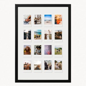 Custom Polaroid Frame Collage 16x20 with 16 Polaroid Instax Mini Prints