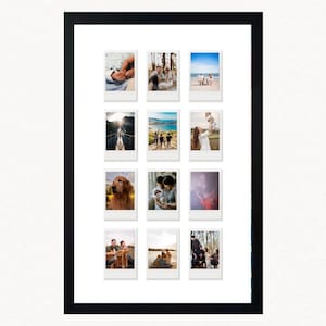 Custom Polaroid Frame Collage 12x18 with 12 Polaroid Instax Mini Prints