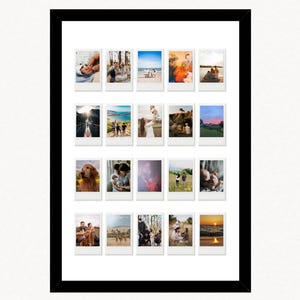 Custom Polaroid Frame Collage 16x23 with 20 Polaroid Instax Mini Prints