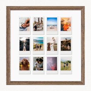 Custom Polaroid Frame Collage 14x14 with 12 Polaroid Instax Mini Prints