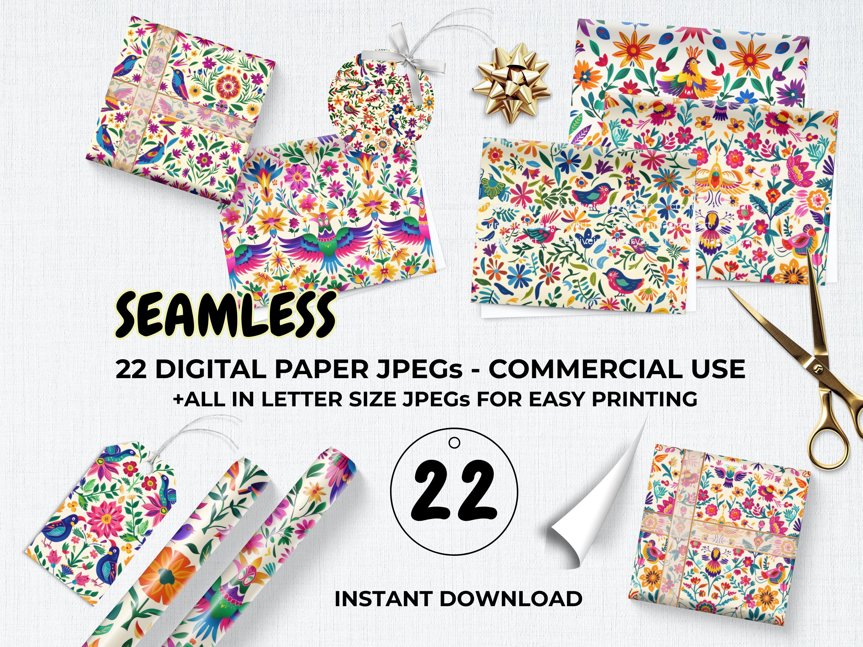 Mexican Otomi Digital Paper Pack: 22 Seamless Fiesta Patterns (digital ...