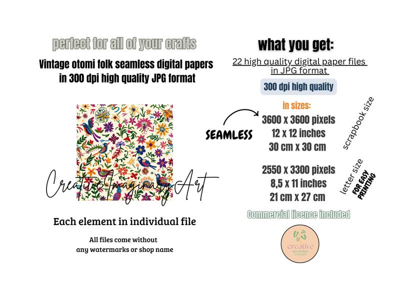Mexican Otomi Digital Paper Pack: 22 Seamless Fiesta Patterns (digital ...