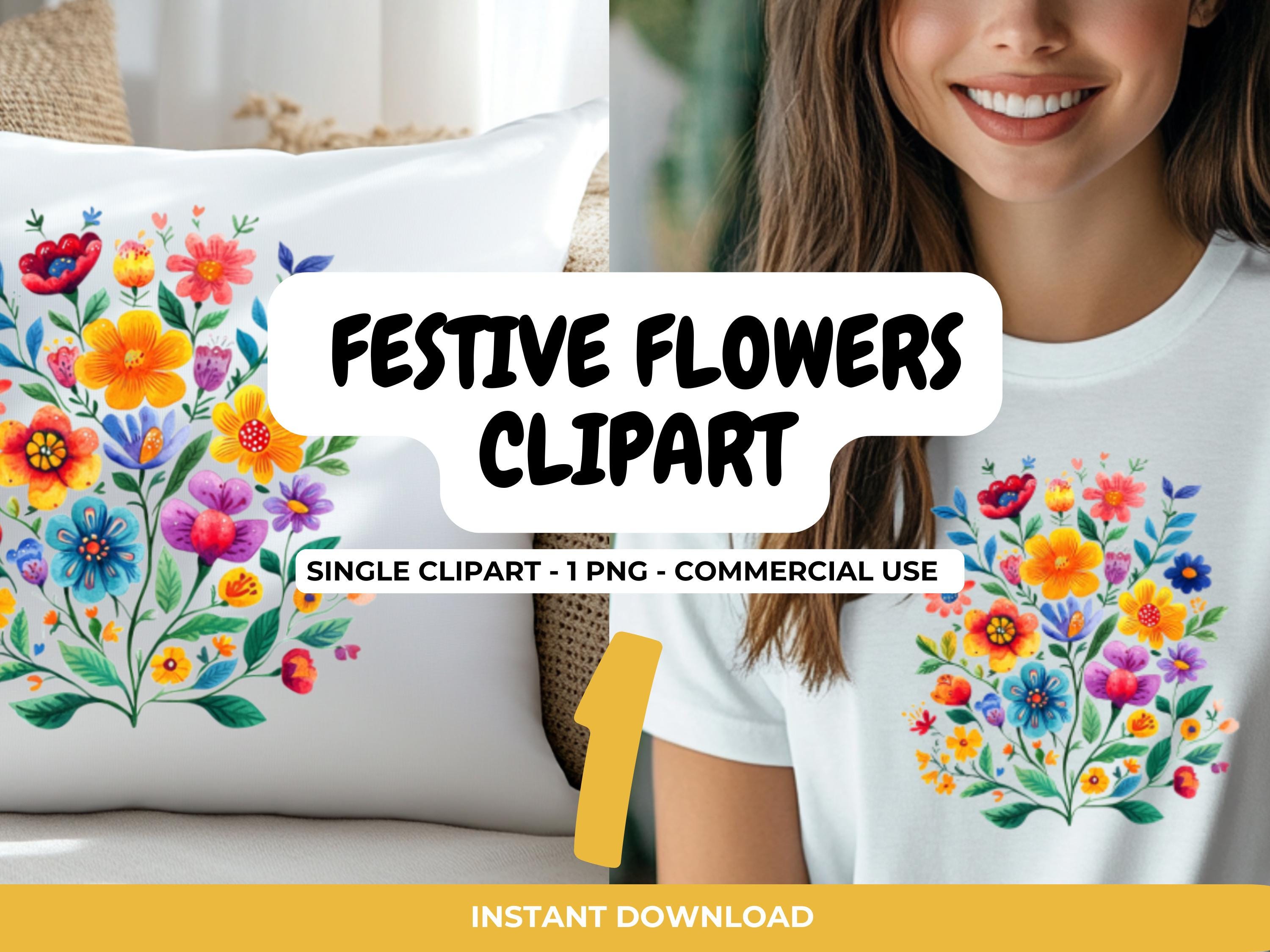 Cinco De Mayo Flowers PNG Clipart: Mexican Fiesta Watercolor Art ...