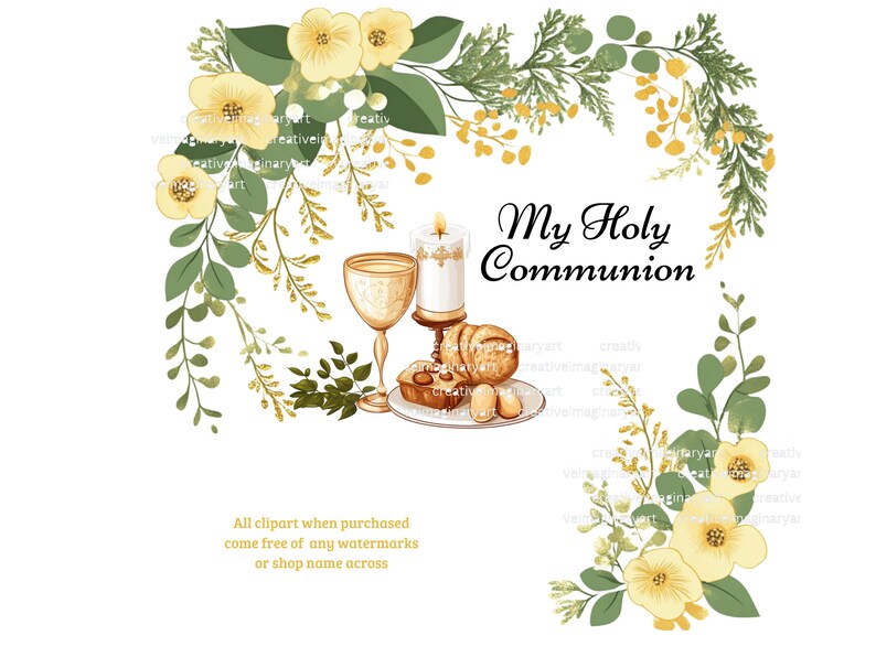 First Holy Communion Clipart Bundle: Christian Symbols (digital ...