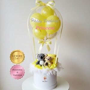 CUSTOM HOT AIR Balloon Hamper Balloon Baby Shower Gift Welcome Baby Boy Customize & Personalize Balloon Gift Special Occasion Australia Wide
