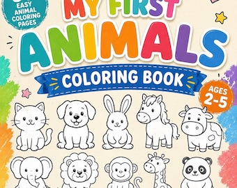 Mijn eerste kleurboek met dieren voor peuters van 2-5 jaar, makkelijke en duidelijke dierenpagina's.