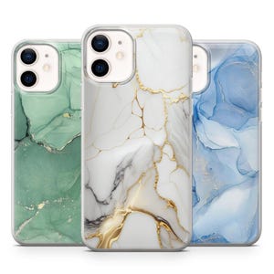 Marble Phone Case Aesthetic Cool Cover for iPhone 16Pro, 15, 14, 13, 12, Samsung S25, S24Ultra, S23FE, S22, A16, A55, Pixel 9Pro, 8