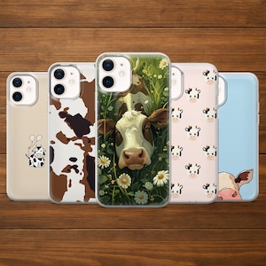 Cow Phone Case Farm Animal Design | Slim Cover | iPhone 16/15/14/13/12, Samsung S25/S24 Ultra/S23 FE/S22, Pixel 9 Pro/8