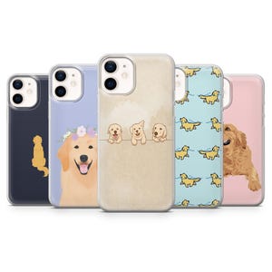 Golden Retriever Handyhülle Niedliche Coole Abdeckung für iPhone 16Pro, 15, 14, 13, 12, Samsung S25, S24Ultra, S23FE, S22, A16, A55, Pixel 9Pro, 8