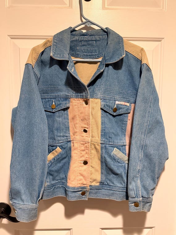 Vintage TOGETHER Patchwork Denim Jacket – 90s Y2K… - image 1