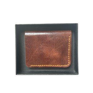 Porta carte e contanti in pelle rossa rustica fatto a mano - Portafoglio sottile per carte di credito - Organizer per carte in pelle pieno fiore di alta qualità con finitura patinata