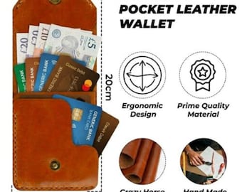 Minimalist Wallet Gift for Him Anniversary gift Groomsmen Present Front Pocket leather Card Holder