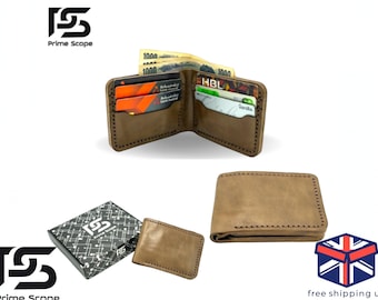 Handmade Crazy Horse Leather Bifold Wallet | Slim Design, 8 Card Slots