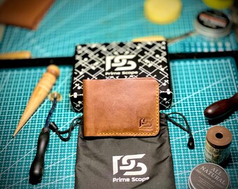 Handcrafted Brown Leather Card Holder – Slim Minimalist Wallet