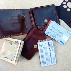 Grosse affaire Paire de portefeuilles en cuir pour hommes, Entièrement fait main dans un style luxueux, Portefeuille par paire, Portefeuille pliable en deux, Portefeuille marron élégant