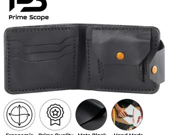 Handmade Minimalist Leather Wallet, Slim Cowhide Card Holder, RFID Blocking, Anniversary Present for Him