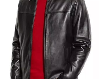 Mens leather Jacket 100% Real Soft Lambskin Leather Man Classic Coat