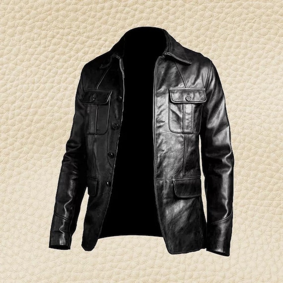 Men's Leather Blazer Genuine Soft Lambskin Real Leather Coat Jacket