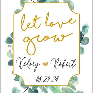 Wedding Let love grow Eucalyptus wedding seed packet favors, Wedding favor, Anniversary, Bridal with or without seeds set of 15, sp20083 image 2