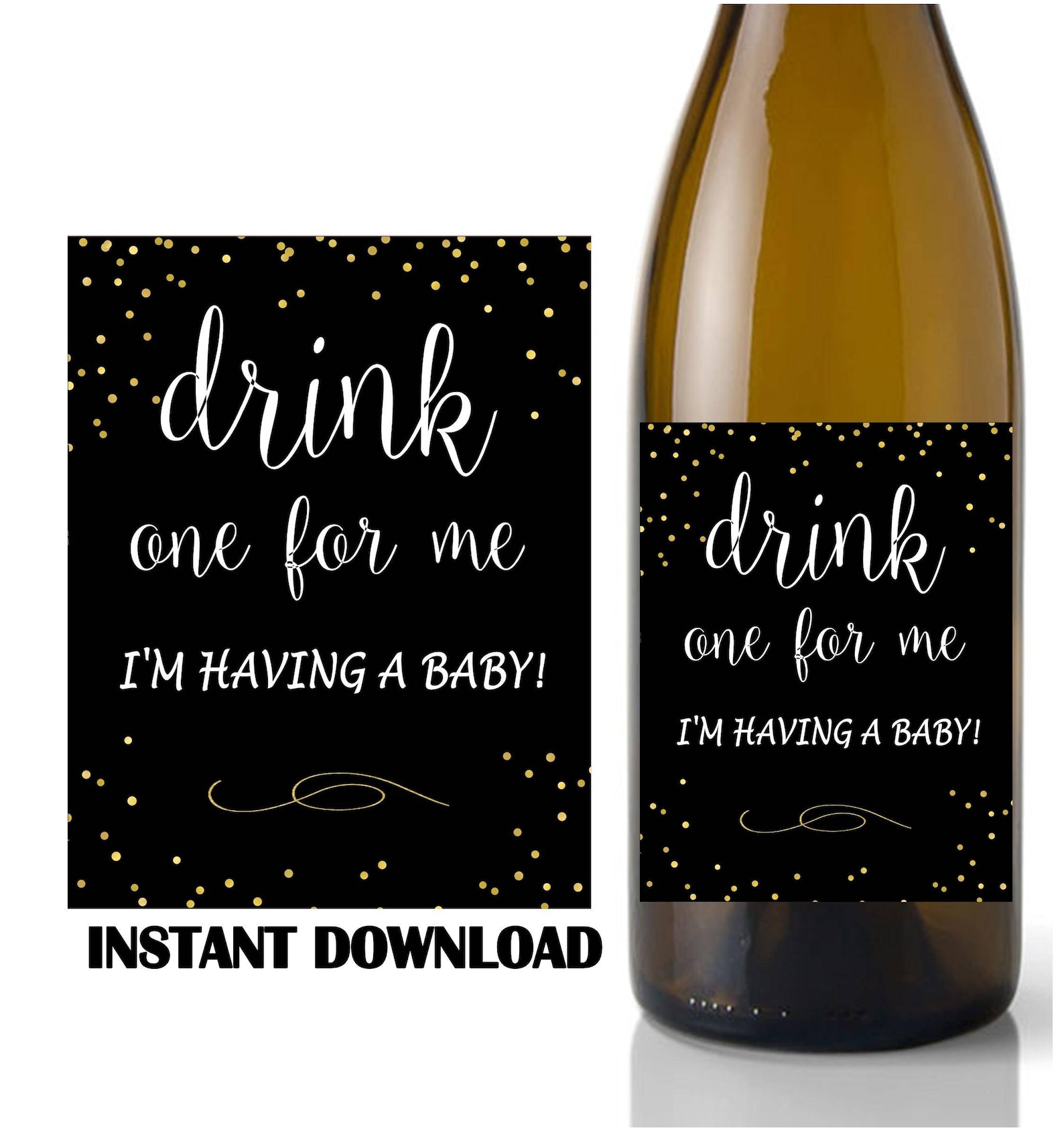Pregnancy Announcement Wine Label Drink One for Me Label Etsy