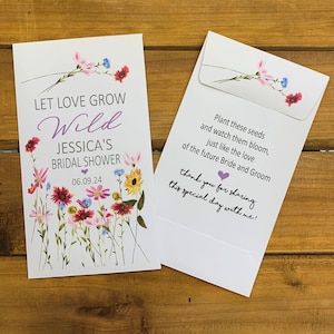 Wild Flowers Bridal Shower Let love grow wild seed packet favors, Wedding favor, with or without seeds (set of 15), sp20084