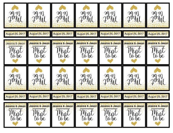 Tic Tac Labels Mint to Be Wedding- Do It Yourself Instant