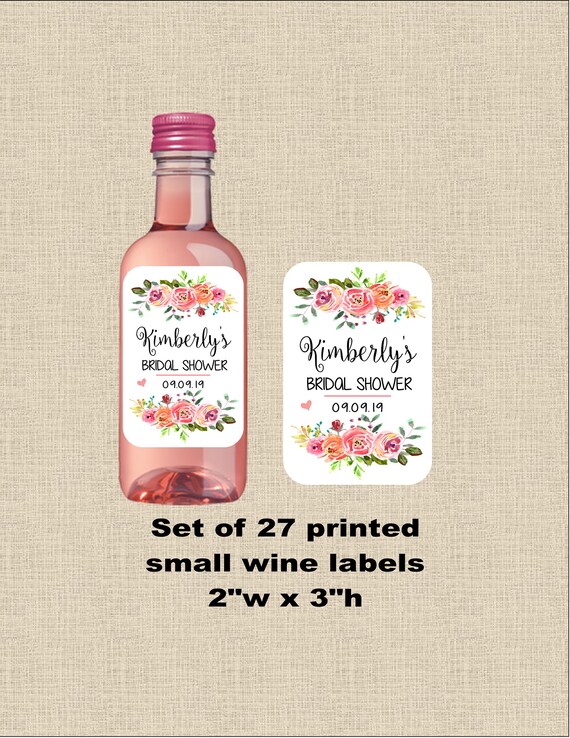 Bridal Shower Wine Labels Mini Wine Labels 2w X | Etsy