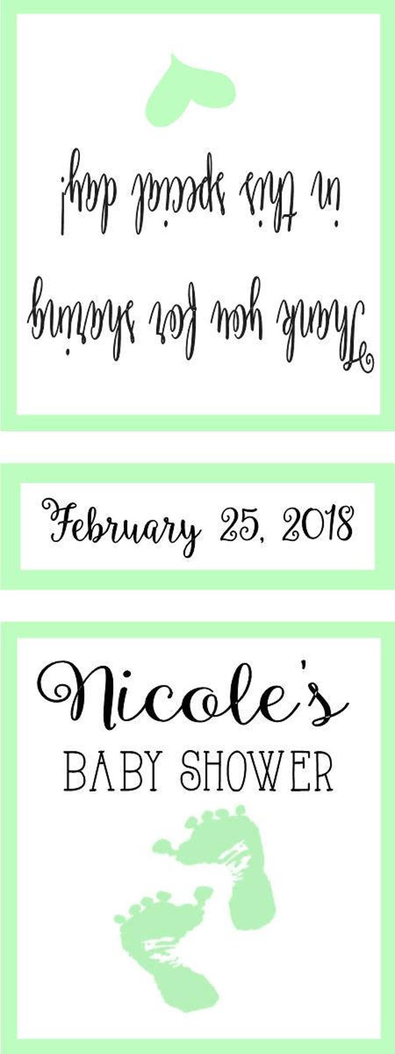 pink 7 TIC78835 baby announcement 6 Baby shower tic tac labels baby feet printed with adhesive backing mint or blue set of 25